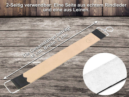 InstrumentsNRW Solingen straight razor set with wooden handle and gold etching - Traditional for men - Brown, Gold - Made in Germany