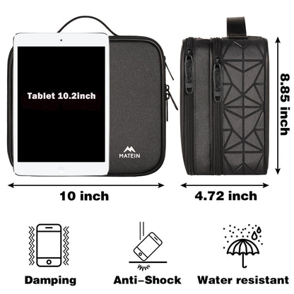 MATEIN Cable Bag Organizer, Cable Storage Travel 3-Layer Cable Organizer Cable Storage Cable Organizer Bag Charger Electronics Bag for Phone, Black