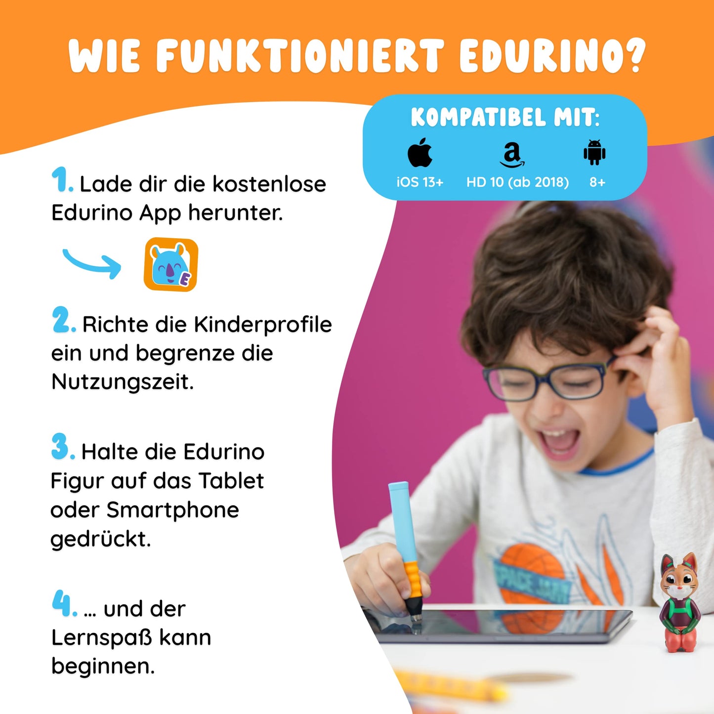 Edurino Starter Kit Juki Creativity & Painting for ages 4 and up with included stylus | Innovative & digital learning game | Color theory & painting experiments