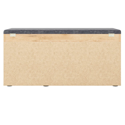 KOMTO shoe cabinet with bench for hallway - shoe rack bench with storage shoe bench with seating area | hallway bench honey oak Sofia 100 x 48 x 32 cm