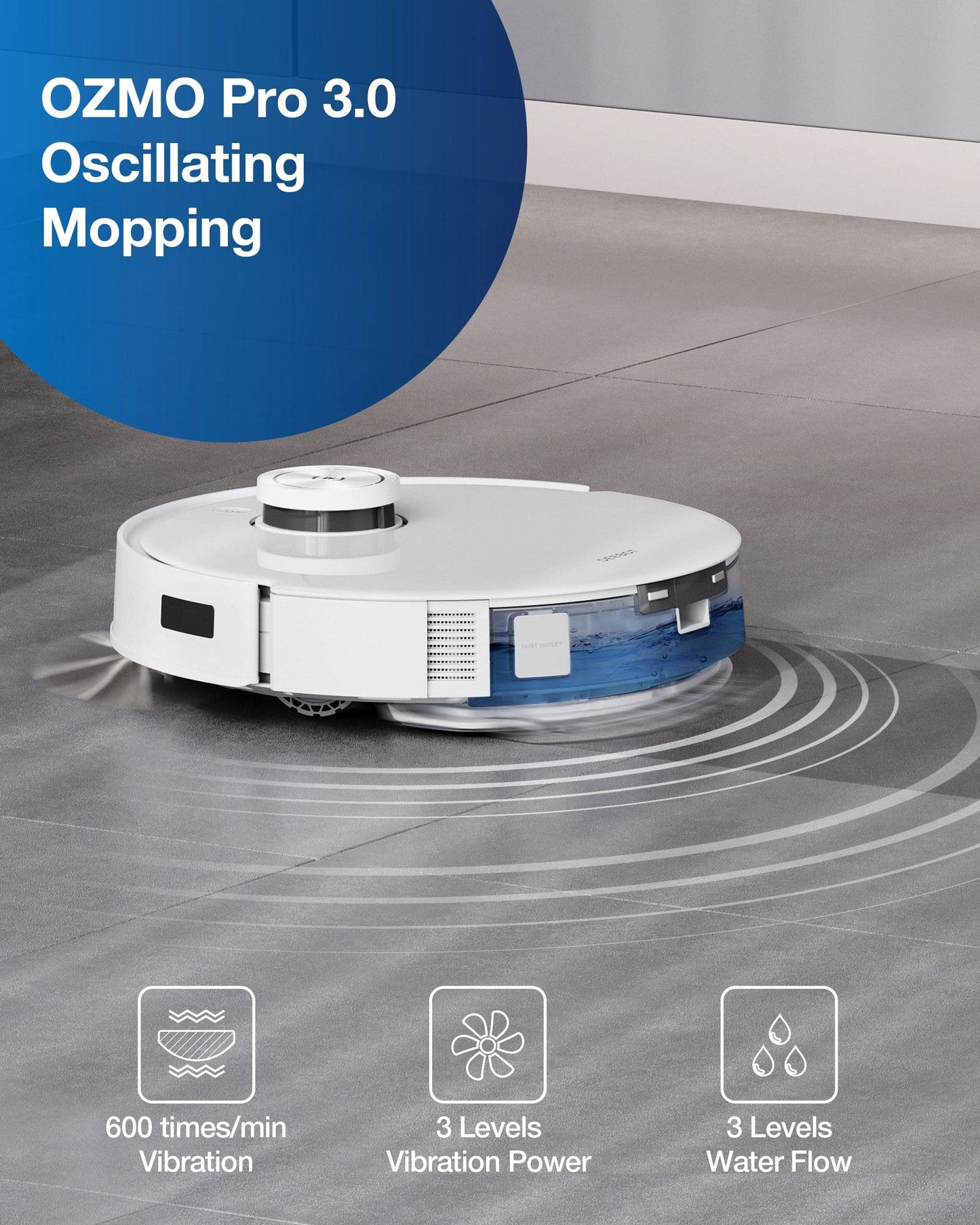 ECOVACS DEEBOT T10+ vacuum and mop robot with 3.2L dustbin (3000Pa, AIVI obstacle avoidance, OZMOPro oscillating mopping, Video-Manager with real-time video chat, YIKO voice assistant, 3D map)