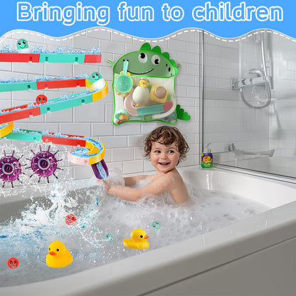 Bath toys, 44 pieces of bathtub toys for 3 4 5 6 years old, DIY marble run water toy for kids, bathtub toy with suction cups, gift for boys girls birthday.