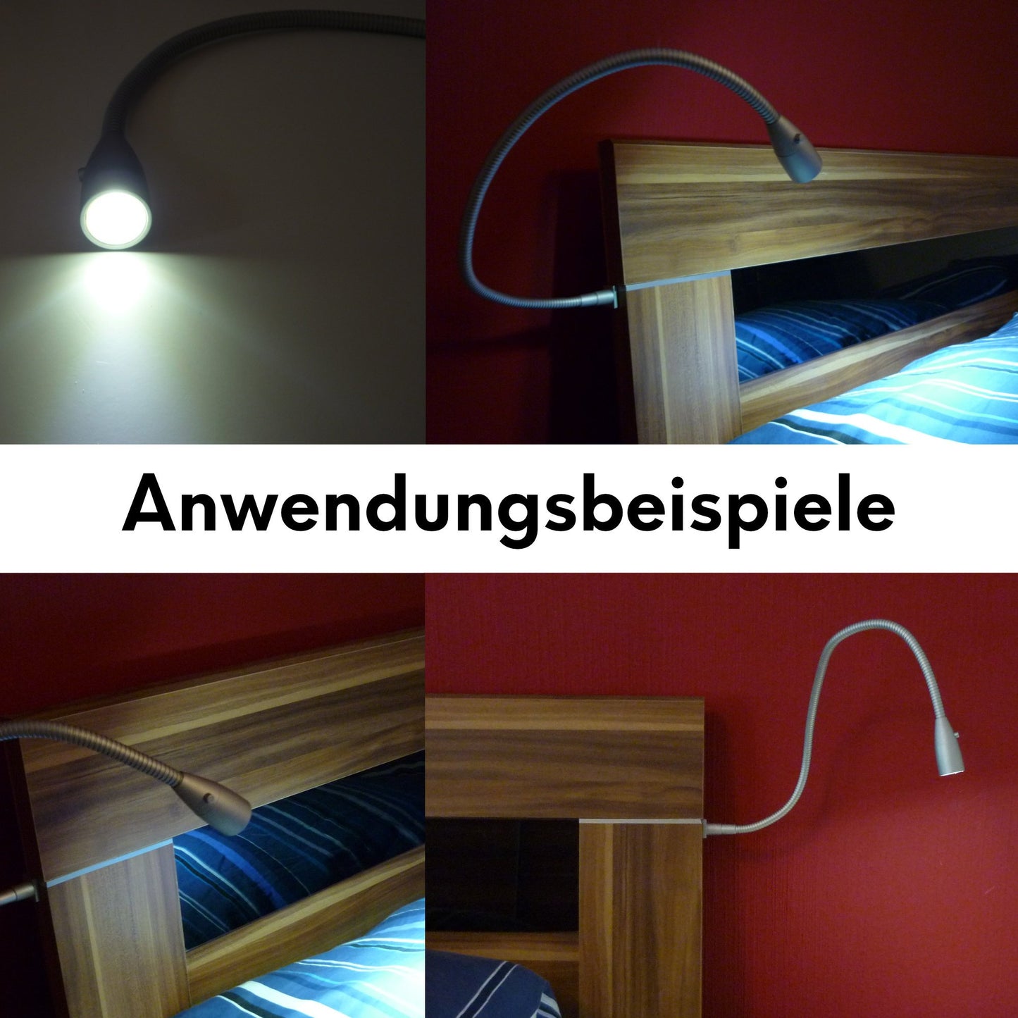 calf material for furniture LED bed light reading light surface-mounted luminaire bedside lamp bed lamp reading lamp, selection: 1 piece SET