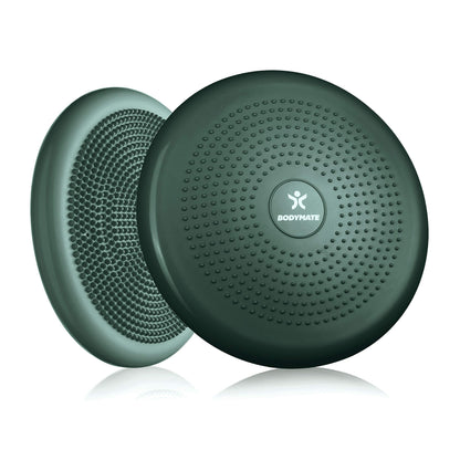 BODYMATE ball cushion with pump Midnight Green 34cm diameter - balance cushion, air cushion, balance pad, knob cushion - core, fitness, rehab, coordination and back training.