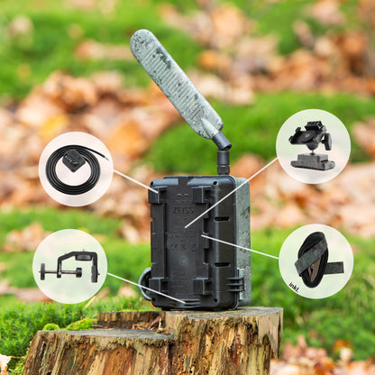 Zeiss Secacam 3-4er Pack - 4G Premium Trail Camera with Mobile Transfer App, SIM card, 32GB internal memory, 940nm LEDs, APP control, motion sensor Night Vision