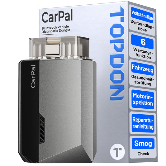 TOPDON Carpal-A OBD2 diagnostic tool for all vehicles, Bluetooth OBDII scanner All System, 6 service resets, AutoVIN, Smog-Check, Repair Guide, Engine Inspection.