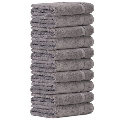 Luckytowel 10 Piece Set Sauna Towels 80x200 cm 100% Cotton, 600g/m² Oeko-Tex Sauna Towel Set 10 Pack Gray