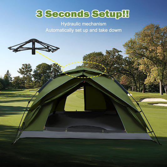 Night Cat Pop Up Tent 3-4 Person: Waterproof Breathable Instant Setup Tent for Camping Hiking