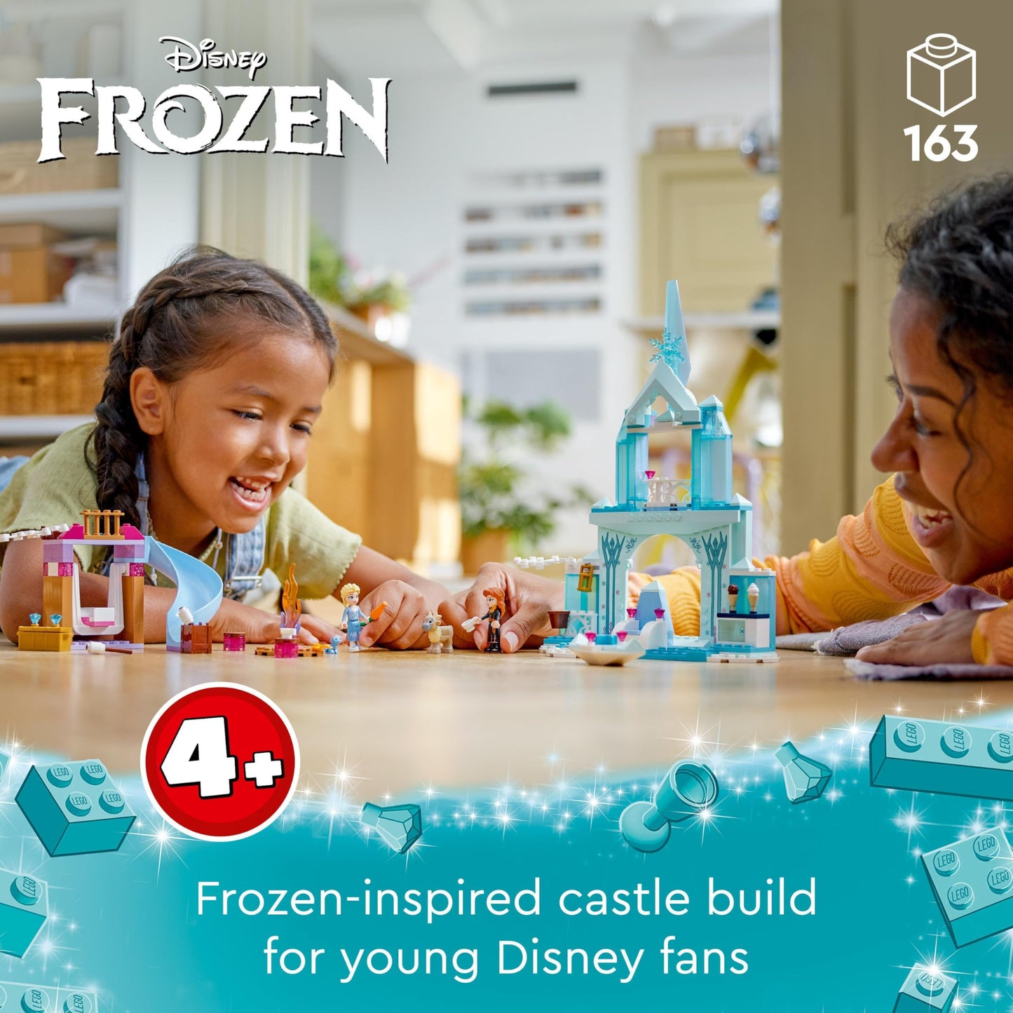 LEGO Disney Frozen Elsa's Ice Palace, Ice Queen Castle Toy & Disney Princess Rapunzel Music Box, Princess Toy
