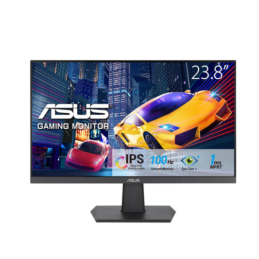 ASUS Eye Care VA24EHF - 24" Full HD Monitor - Frameless, Flicker-Free, Blue Light Filter, Adaptive-Sync - 1ms MPRT, 100 Hz, 16:9 IPS Panel, 1920x1080 - HDMI, Black