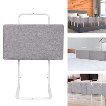 Ikodom bed rail 4x50cm bed guardrail for children 5-hole height adjustable bed guardrail for children, children's bed rail co-sleeping bed for children's bed (200cm, Linen Gray)