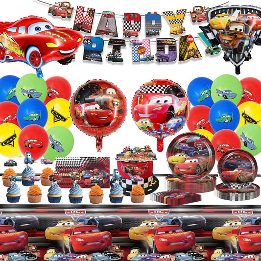 79-piece birthday decorations, kids birthday decor, boys girls birthday decorations, party supplies set with plates, banner, napkins, balloons, cake topper, foil balloons.