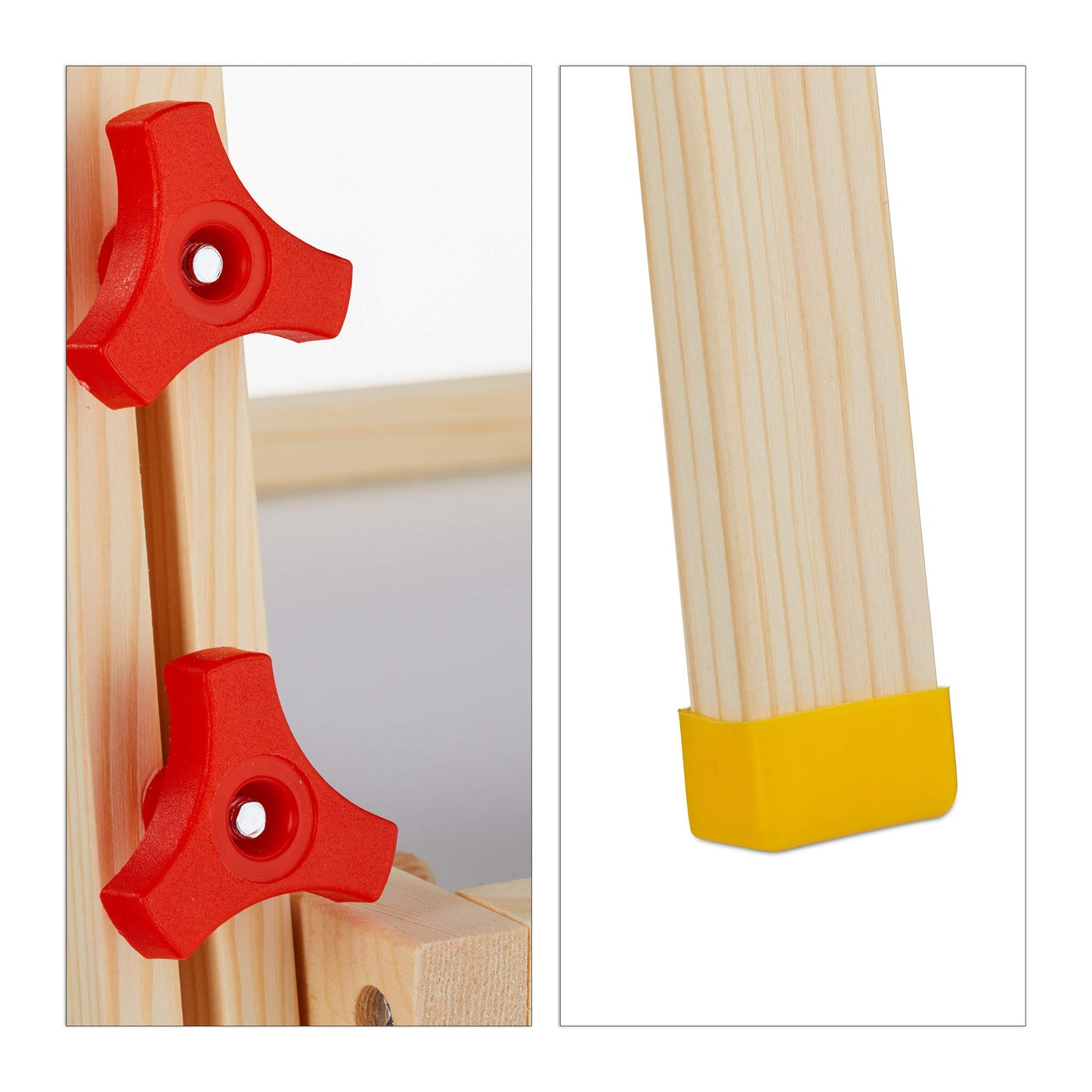 Relaxdays Kids Easel, adjustable height & magnetic, wood, whiteboard & chalkboard, 81-104 x 45 x 42 cm, natural