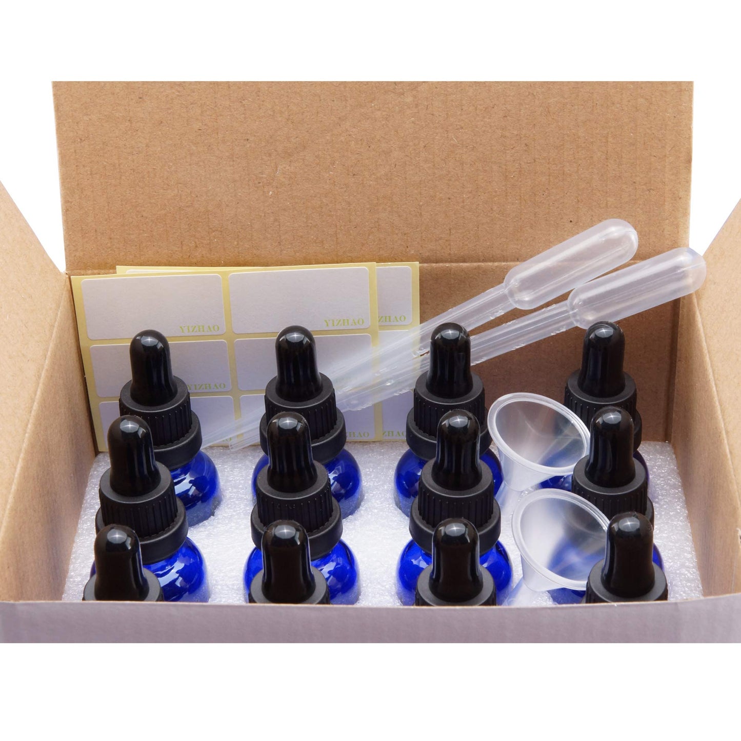 YIZHAO 30ml dropper bottle, amber glass apothecary bottle with dropper pipette, suitable for essential oils, perfume oils, aromatherapy, fragrances, liquids - 12pcs.