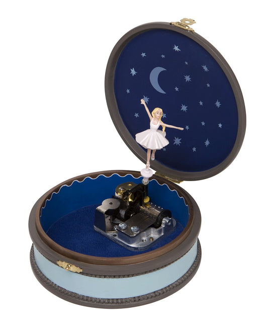 Trousselier - Ballerina the movie - Music box by Felicie - Small musical jewelry box - Collector's item - Very fragile - Music Swan Lake - Color blue