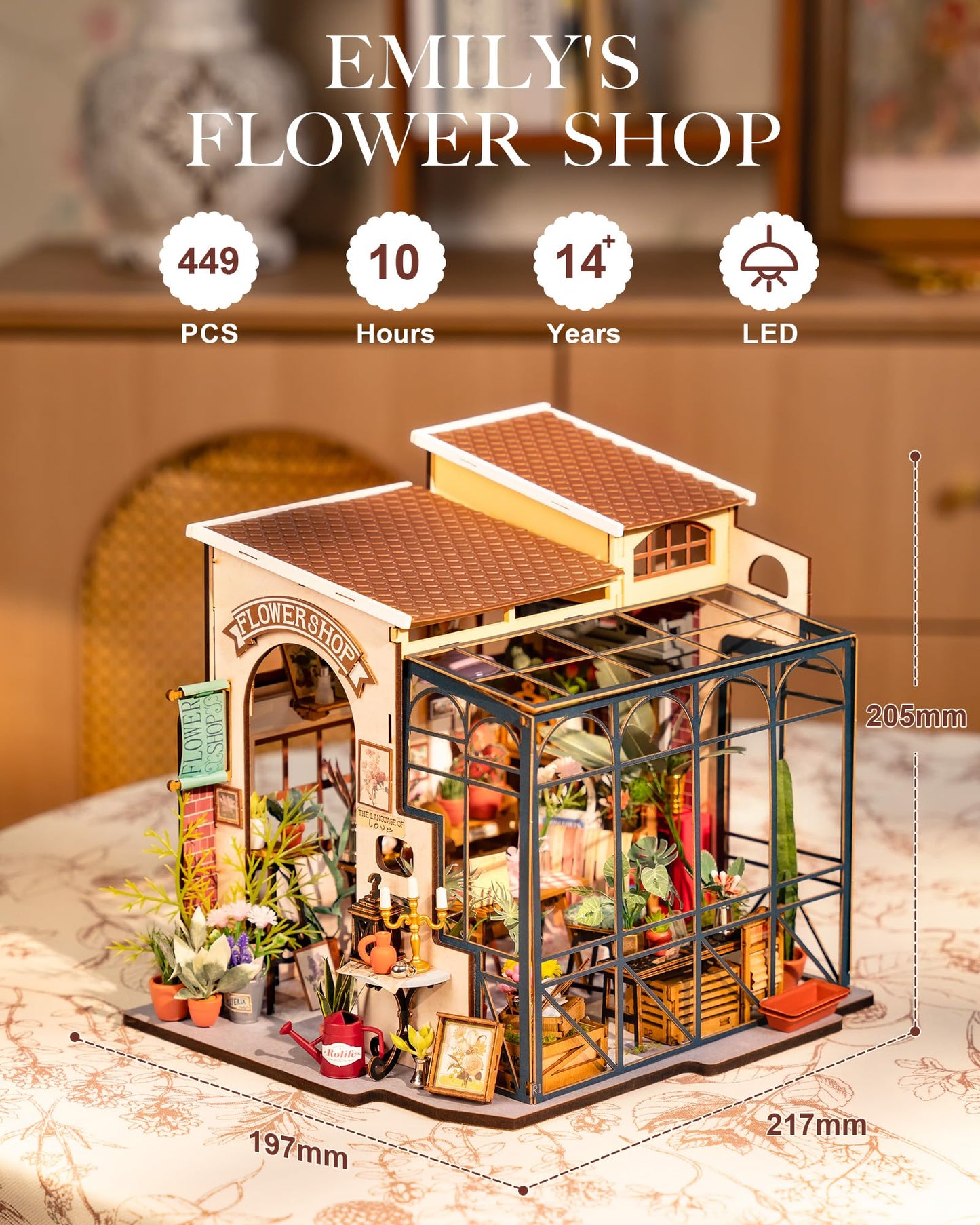 Rolife DIY wooden dollhouse kit miniature dollhouse model kits birthday gifts for teens and adults.