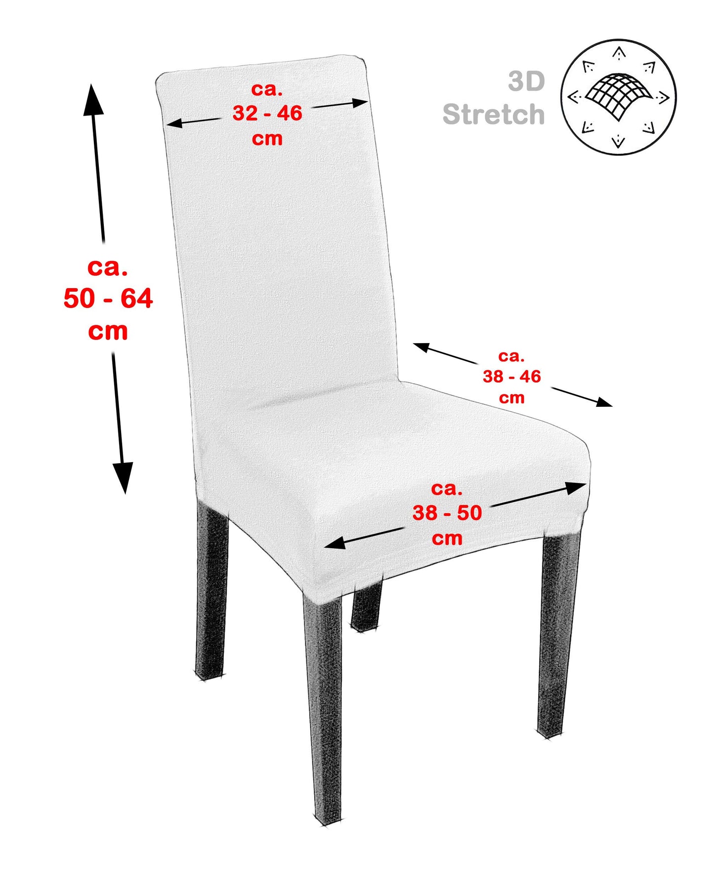 BEAUTEX 4-piece set LEA chair cover, elastic solid color velvet microfiber stretch cover available in various colors (Natural)