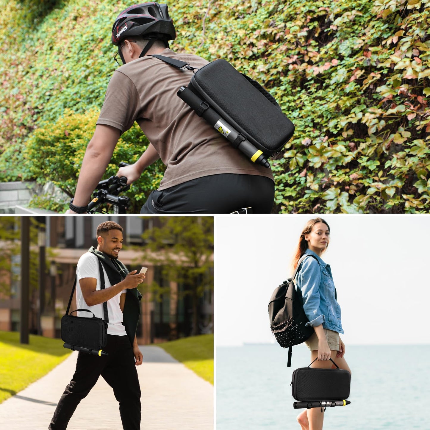 AMAZEAR carrying bag for Insta360 X4 / X5 case, compatible with 3m 9.8ft Extended Edition selfie stick, portable waterproof shoulder bag for Insta360 X5 / Insta360 X4 / X3 ONE X2 accessories.