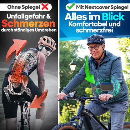 NEXTCOVER® handlebar bike mirror [right] with ProVision real glass I stable bike rearview mirror I mirror right I bike rearview mirror I eBike I EScooter I bike mirror E Bike