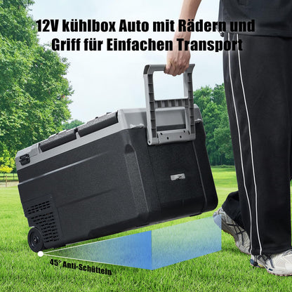 AAOBOSI Compressor Cooler Box 34L, Car Cooler 2 in 1 Dual Zone up to -20°C, Portable 12v 230v with Digital Temperature Control, App Control, Anti-Shake, for Camping, Truck, Boat, RV