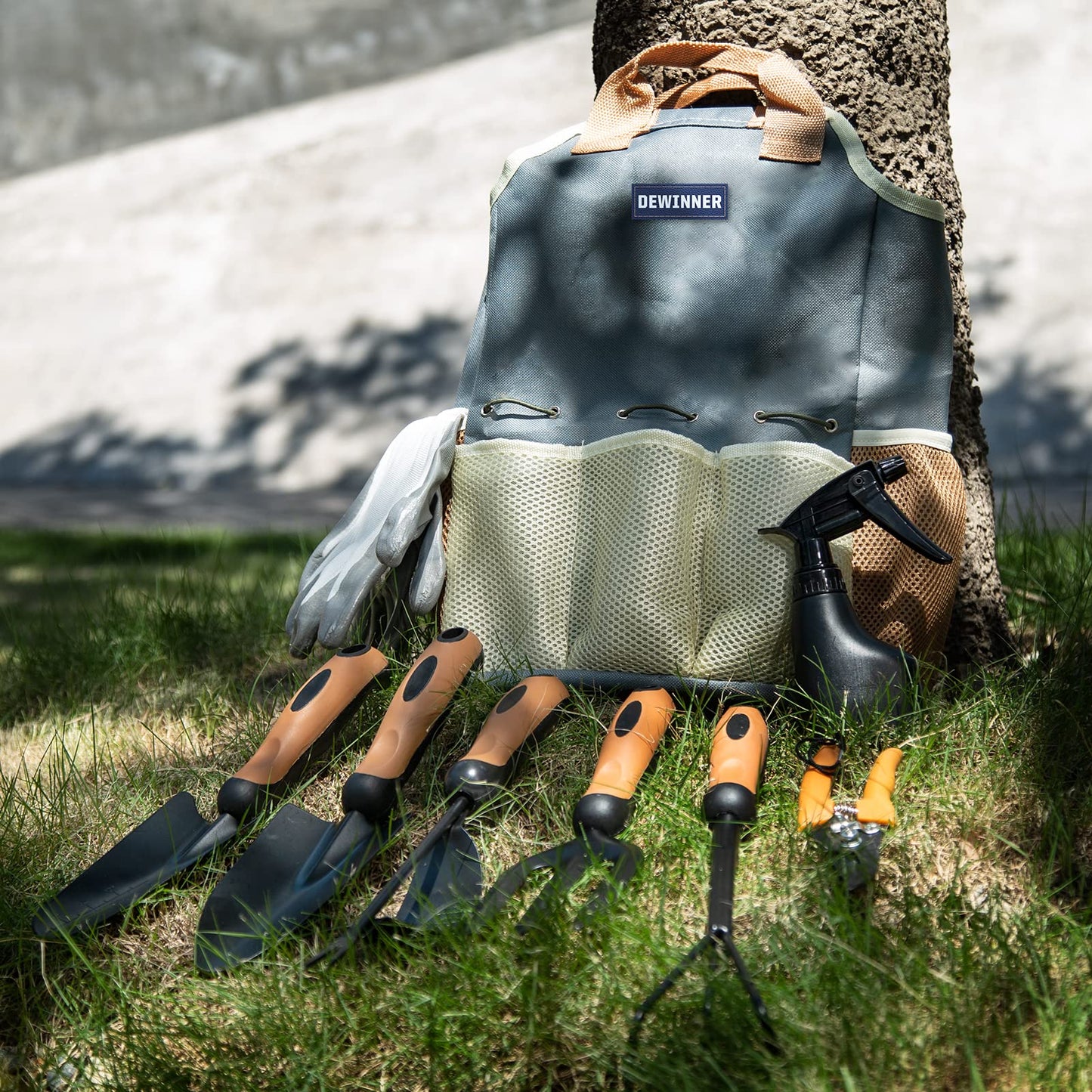 DEWINNER Garden Tool Set 8Pcs, Gardening, Garden Gift for Women and Men, Stainless Steel, Robust Garden Tool Sets, Easy Storage