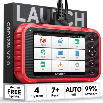 Launch CRP123I V2.0 OBD2 car diagnostic tool, 4 system auto scanner, with oil/EPB/DPF/SAS/BAS/BMS/throttle reset, auto VIN, battery test, lifelong update scan tool.