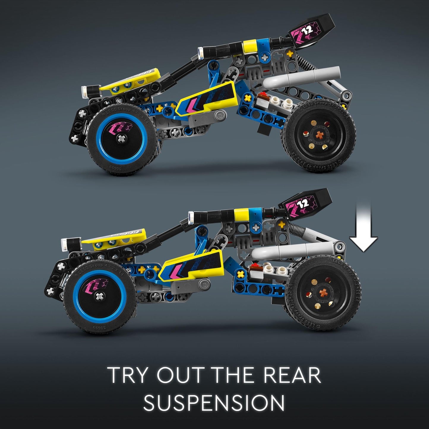 LEGO Technic 42164 Off-Road Buggy buildable car toy, awesome toy for 8-year-old boys, girls, and kids who love rally competitions, racing car toy with movable parts.