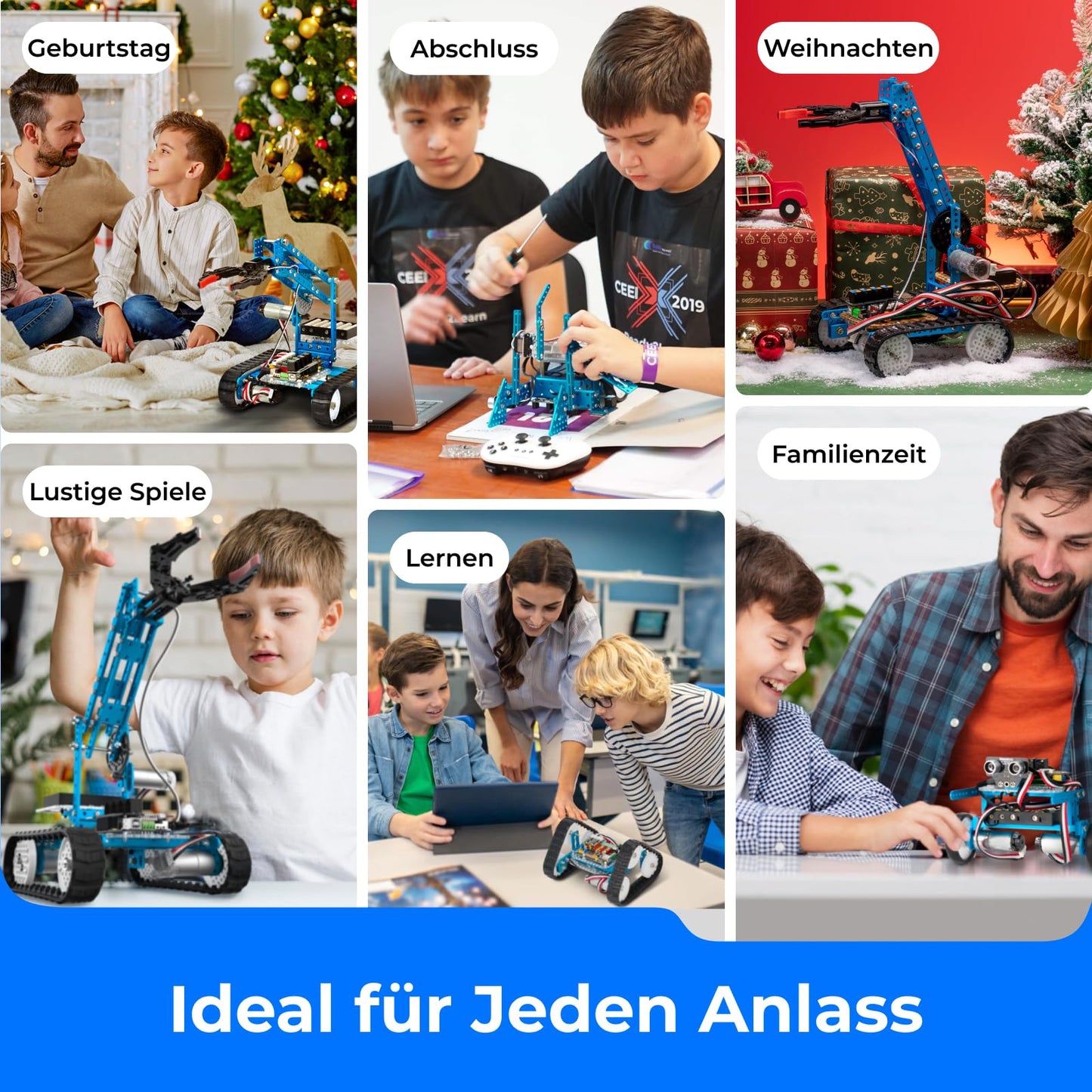 Makeblock mBot Ultimate Robot Build 10 in 1, 160+ mechanical building modules for programming development, programmable robot compatible with Scratch Arduino programming, STEM toy.
