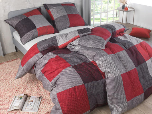 Kuscheli® bed linen 135x200 4 pieces | ÖkoTex certified & suitable for allergy sufferers | Bedding set with 2 duvet covers 135 x 200 & pillowcases 80x80 each | modern & high quality, Color: D04