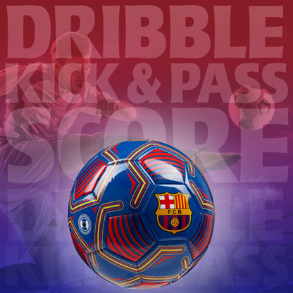 FC Barcelona ball, officially licensed club soccer ball, size 3, 4, or 5, gifts for fans (blue/red, size 4)