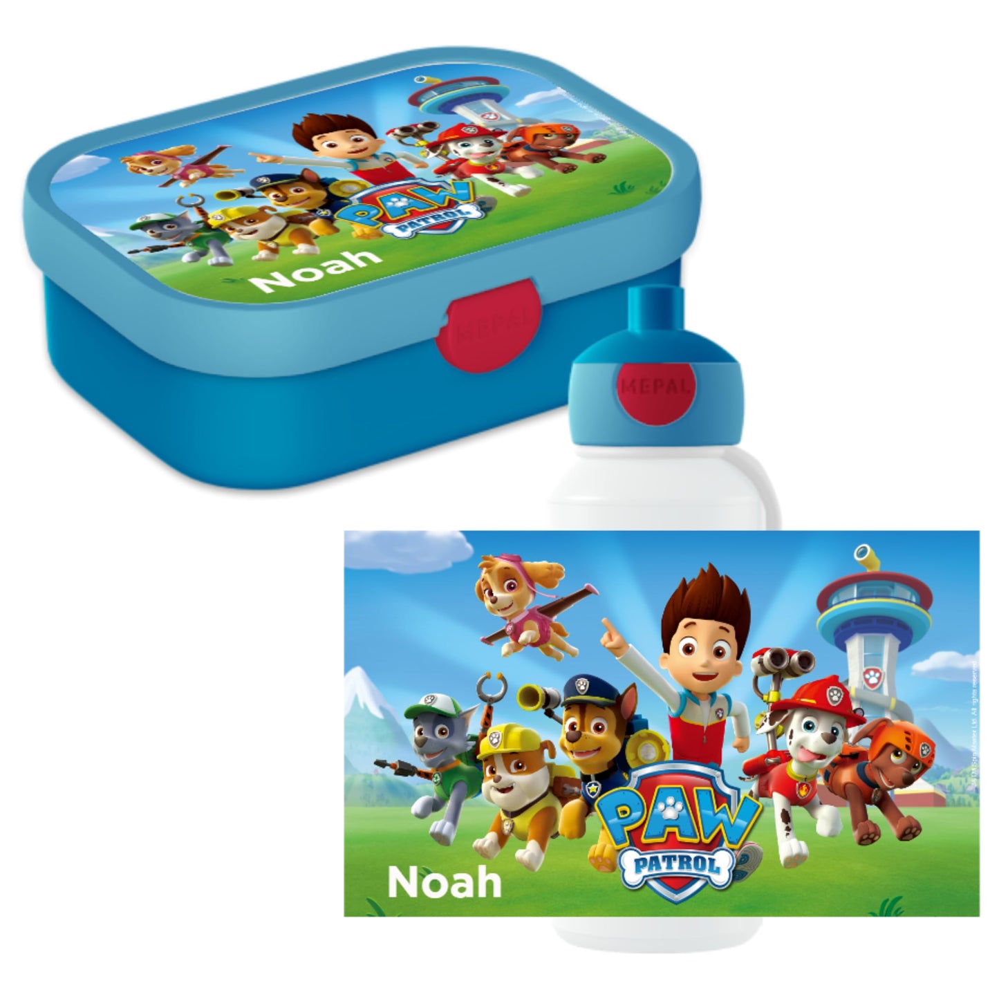 Mepal Paw Patrol Lunchset Campus Personalized lunchbox & water bottle - BPA-free & dishwasher safe - Blue lunch set for school and leisure - Personalized with name.
