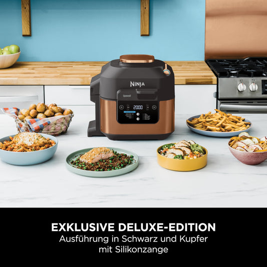 Ninja Speedi Multicooker, 5.7L, 10-in-1 Multicooker, Airfryer, Slow Cooker, Grill, Bake, Black & Copper ON400EUCP