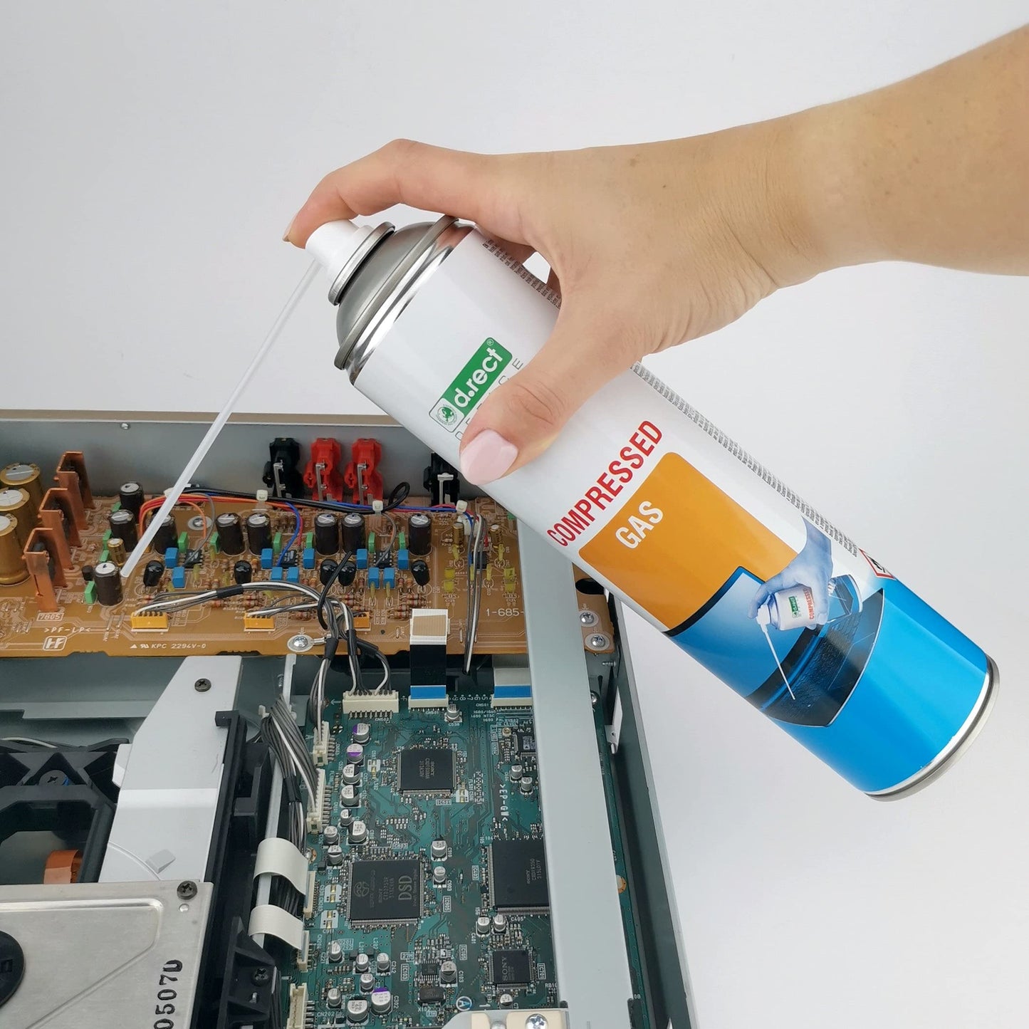D.RECT compressed air spray 4x600ml | Air duster PC cleaning kit Cleaning Spray Cleaner | Compressed air cleaner for cleaning keyboard, computer, camera, phone