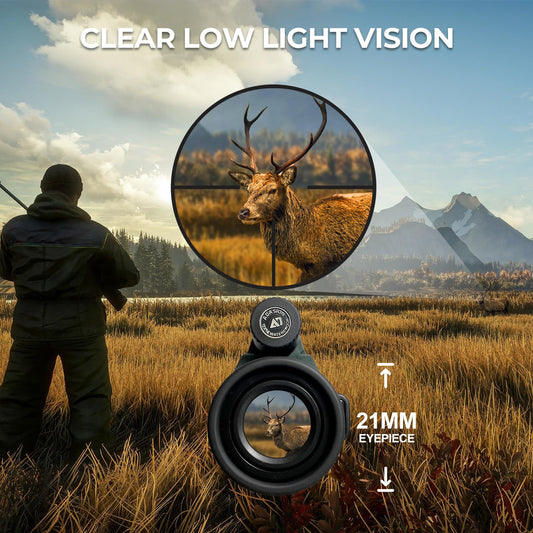 12x56 High-Resolution Monocular with Smartphone Adapter, Upgraded Tripod, Hand Strap - High-Performance Monocular, Lightweight Monocular with Clear Field of View