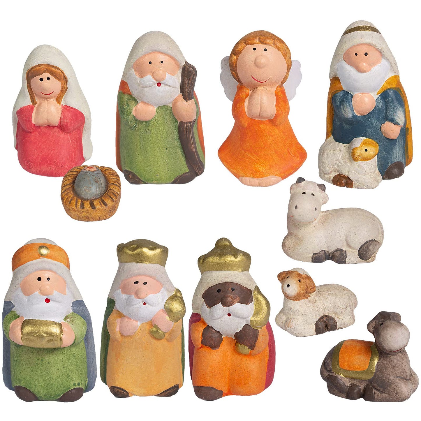 ARTECSIS 11-piece nativity set / 7.5cm size / Christmas crib / Ceramic Christmas figures / Ceramic figures for nativity scene from the Christmas story