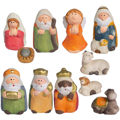 ARTECSIS 11-piece nativity set / 7.5cm size / Christmas crib / Ceramic Christmas figures / Ceramic figures for nativity scene from the Christmas story