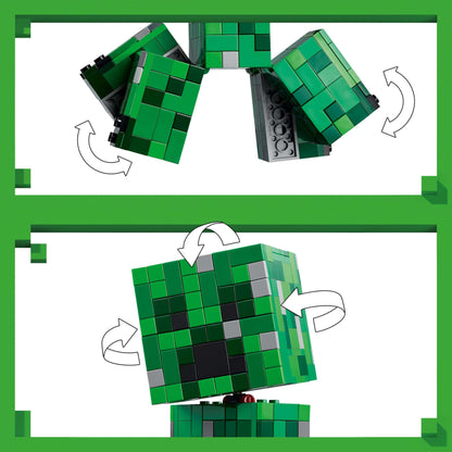 LEGO Minecraft The Creeper - Gamer Toy - Moving Action Figure - Interactive playset with TNT element - Kids DIY decor - Gaming gift for boys, girls & teens ages 10+ - 21276