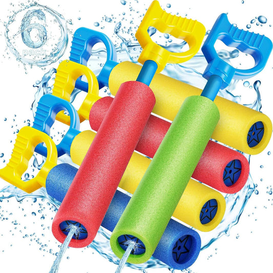 Water gun foam 38cm water gun children water squirts water squirt gun children squirt gun water large range water guns set water toys for pool beach games (6Pcs)