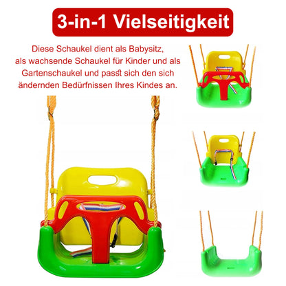 COIL Kids Swing Baby Swing Outdoor 3-in-1 Swing Baby Adjustable Kids Swing Indoor with Backrest Swing Indoor Kids Swing Seat Toddler Swing (C0348-Green)
