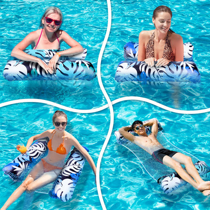 Orifinter XL inflatable pool mattress, 2 pieces pool accessory water hammock, 4 IN 1 inflatable water pool toy, adult pool mattress, water toy for chair hammock mattresses seat