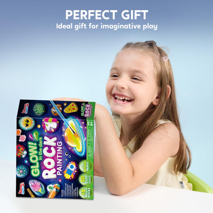 JOYIN Stone Painting Kit Craft set for kids aged 6-12, Creative rock painting, Stone painting set for kids, Crafting gift for girls ages 6-12, Glow in the dark, Halloween gift