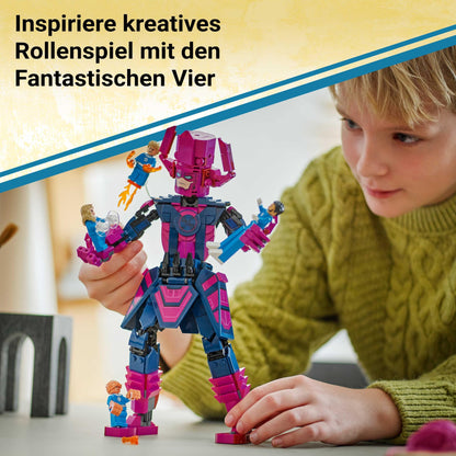 LEGO ǀ Marvel Fantastic Four vs. Galactus building figure - set with superheroes - includes The Thing, Invisible Woman, and Human Torch - gift for boys and girls - 76316