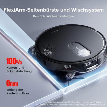 Roborock Qrevo Slim robot vacuum with mopping function - 8.2cm Ultra-Slim Design, StarSight 3D ToF navigation, 11,000Pa HyperForce suction power, 8-in-1 dock, FlexiArm side brush