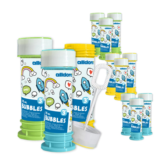 alldoro 63072 Bubble Set 12 pieces, with maze game & blow sticks, party favor for kids' birthdays, parties & weddings