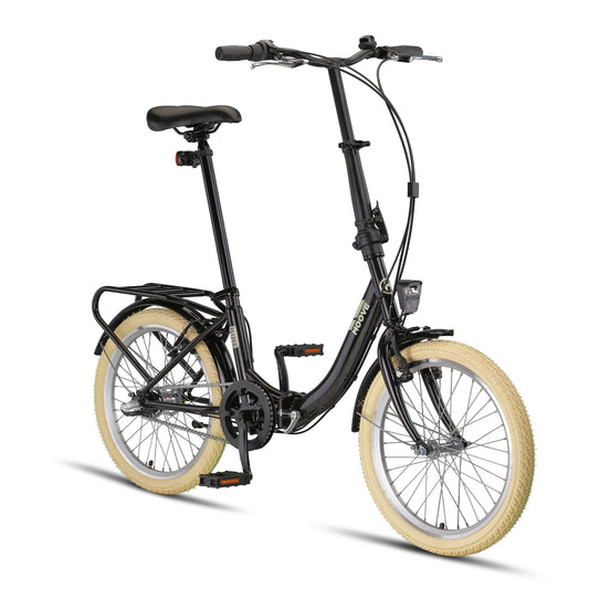 PACTO Nine - Dutch-style bike with comfortable folding design. 27cm steel frame, 20-inch wheels, Nexus 3-speed hub gear. Foldable for adult men and women.