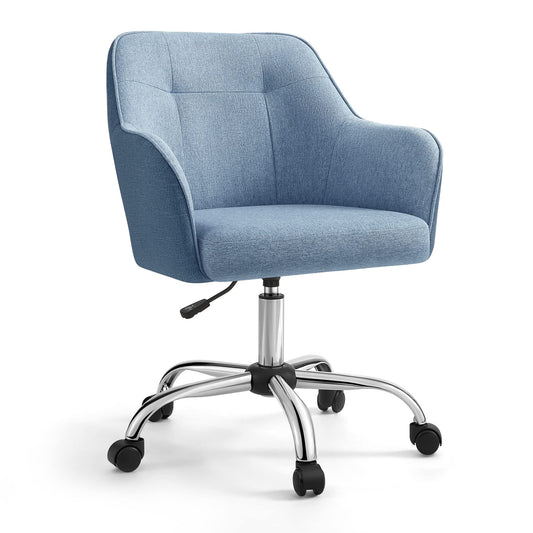 SONGMICS home office chair, swivel chair, desk chair, height adjustable, weight capacity up to 110 kg, breathable fabric, for study room, bedroom, blue OBG019Q01