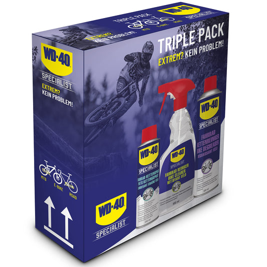 WD-40 Specialist Bike Care Set - Complete bike care set for bicycles including chain spray, chain cleaner, and bike cleaner. Provides sustainable care and protection for all types of bikes. 3-piece set.