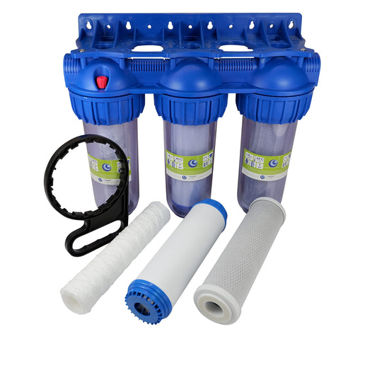 3-stage leak-proof pre-filter system water filter 3/4 inch female thread for water supply house/garden pumps, house waterworks