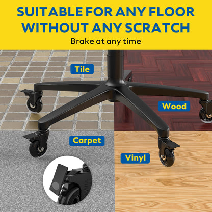 WEWILL office chair casters with lock, 5pcs office chair replacement casters, wear-resistant heavy-duty office chair casters replacement floor protectors with brake (10 * 22mm, not suitable for most casters)