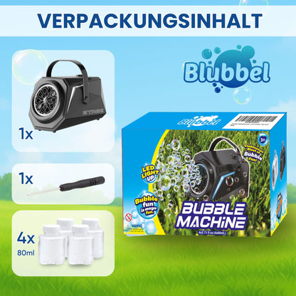 Bubble LED bubble machine, 4X 90ml bubble fluid tank, bubble machine, bubble gun for kids, bubble bazooka bubble machine, gift, wedding